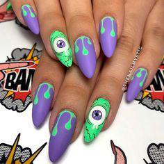alien monster eye nail design