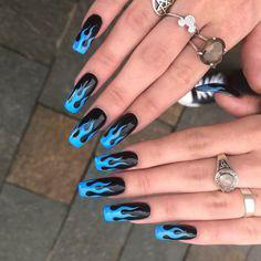 blue flame nails