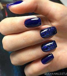 chrome cobalt blue nail design