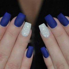 matte cobalt blue nail design