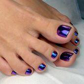 purple glitter toe nails