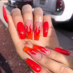 red flame nails