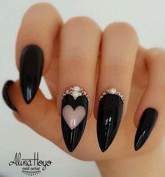 valentine's day stiletto nail design