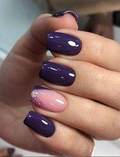 Purple Square Nail Design