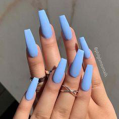blue nail polish designs-1 coffin nails