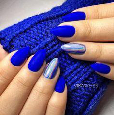 blue nail polish designs-7 holographic nails