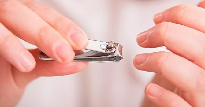 cutting fingernails
