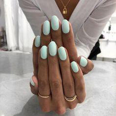 turquoise oval nail design