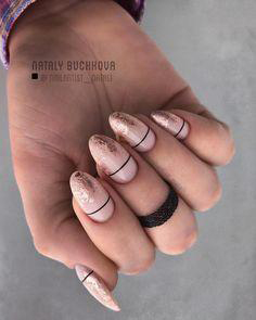 line almond nail design