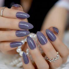 purple almond nail design