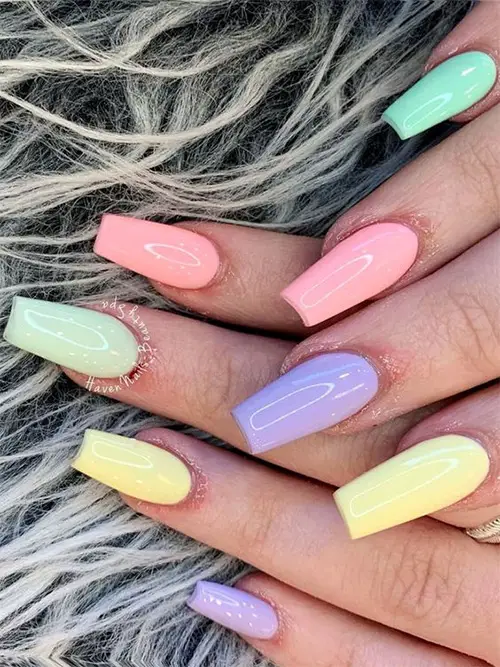 springy pastel nails