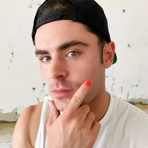 zac efron with nail polish