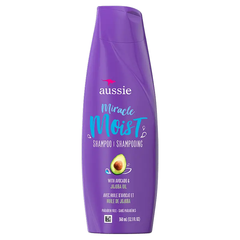 bottle of Aussie Mega Moist Shampoo