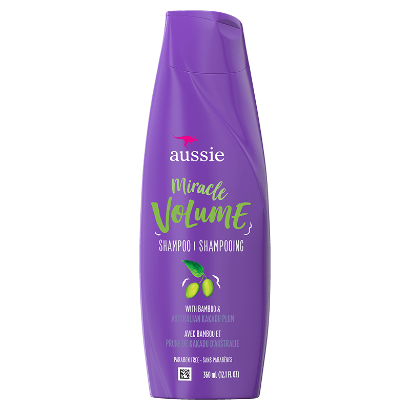 bottle of Aussie Miracle Volume Shampoo
