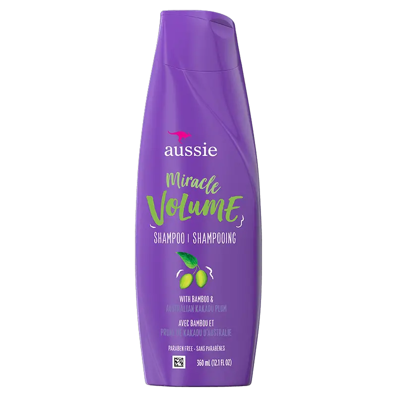 bottle of Aussie Miracle Volume Shampoo