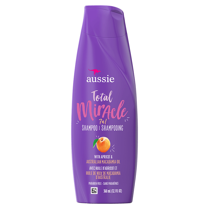 bottle of Aussie Total Miracle Collection 7n1 Shampoo