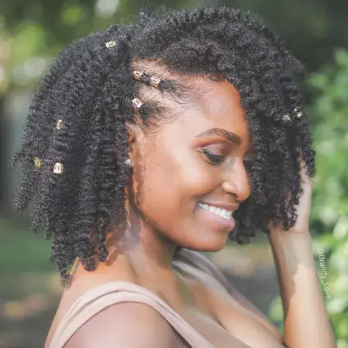 twist-Out Bob with Gold Cuffs