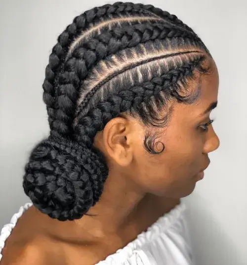 girl with Cornrows Protection Braids